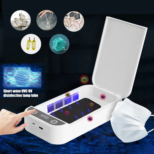 UV Phone Sanitizer Box with Wireless Charger – Multifunction Sterilizer & Aromatherapy