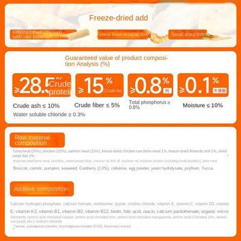 Cat food wholesale freeze-dried multi-spell cat staple food small fish dried raw flesh and blood kitten into cat pet freeze-drie