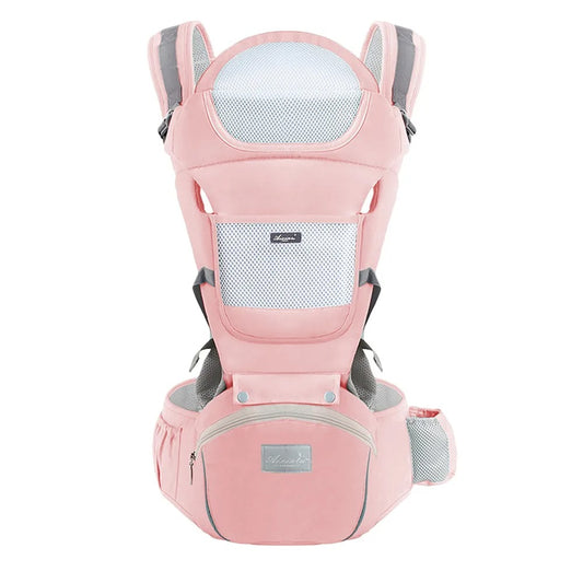 Ergonomic Baby Carrier with Waist Stool – Multifunctional Infant to Toddler Kangaroo Carrier, Adjustable Hip Seat Baby Carrier for Newborns