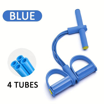 4-Tube Pedal Resistance Band – Multifunction Home Fitness & Abdominal Trainer